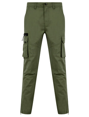 Costello Cotton Blend Multi-Pocket Cargo Trousers in Dusty Olive - Tokyo Laundry