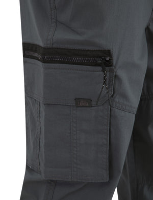 Costello Cotton Blend Multi-Pocket Cargo Trousers in Gray Pinstripe - –  Tokyo Laundry
