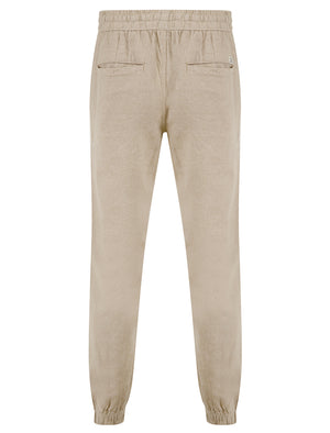 Fira Cotton Linen Comfort Fit Elasticated Waist Trousers in Nomad Sand - Tokyo Laundry