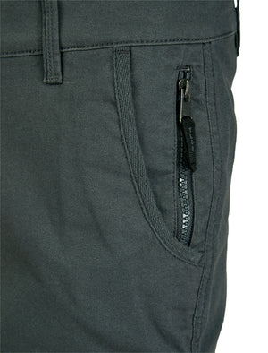 Almagro Stretch Cotton Blend Multi-Pocket Cargo Trousers in Asphalt Grey- Tokyo Laundry