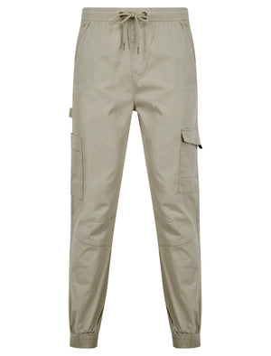 Lance Cotton Twill Cuffed Multi-Pocket Cargo Jogger Pants in Pumice Grey - Tokyo Laundry