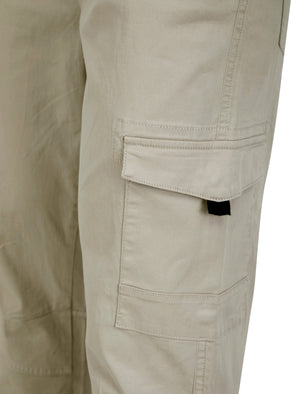 Lance Cotton Twill Cuffed Multi-Pocket Cargo Jogger Pants in Pumice Grey - Tokyo Laundry