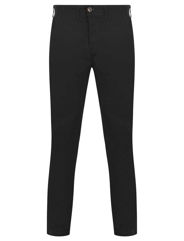 Kahua Stretch Cotton Chino Trousers in Jet Black - Kensington Eastside