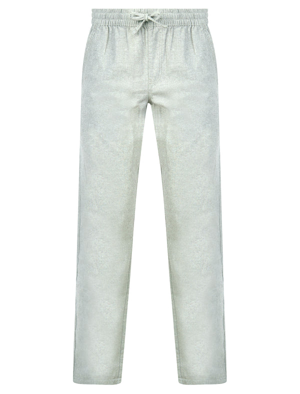 Renn Cotton Linen Comfort Fit Elasticated Waist Trousers in Grey - Tokyo Laundry