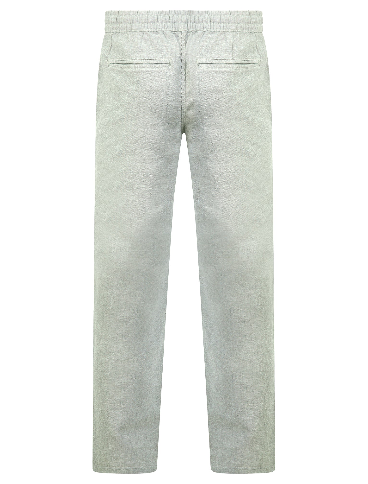 Renn Cotton Linen Comfort Fit Elasticated Waist Trousers in Grey