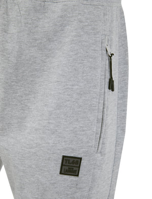 Tilt Brushback Fleece Cuffed Zip Pocket Joggers in Light Grey Marl - Tokyo Laundry