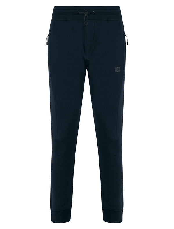 Tilt Brushback Fleece Cuffed Zip Pocket Joggers in Sky Captain Navy - Tokyo Laundry