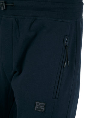 Tilt Brushback Fleece Cuffed Zip Pocket Joggers in Sky Captain Navy - Tokyo Laundry