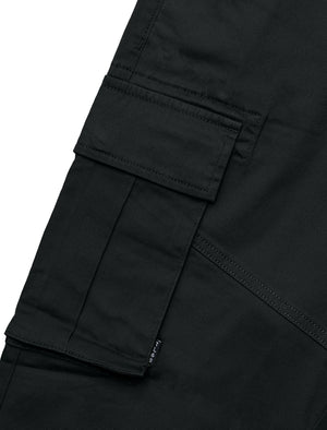 Ralston Stetch Cotton Twill Multi-Pocket Cargo Trousers In Anthracite Black - Tokyo Laundry