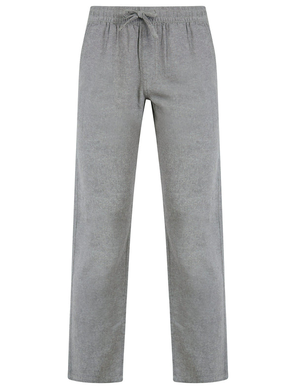 Renn Cotton Linen Comfort Fit Elasticated Waist Trousers in Grey - Tokyo Laundry