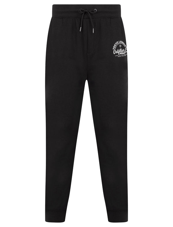 Coppice Brushback Fleece Cuffed Joggers in Jet Black - Tokyo Laundry