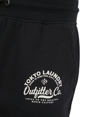 Coppice Brushback Fleece Cuffed Joggers in Jet Black - Tokyo Laundry