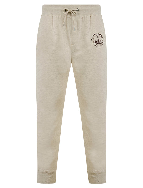 Coppice Brushback Fleece Cuffed Joggers in Oatmeal Marl - Tokyo Laundry