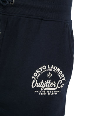Coppice Brushback Fleece Cuffed Joggers in Sky Captain Navy - Tokyo Laundry