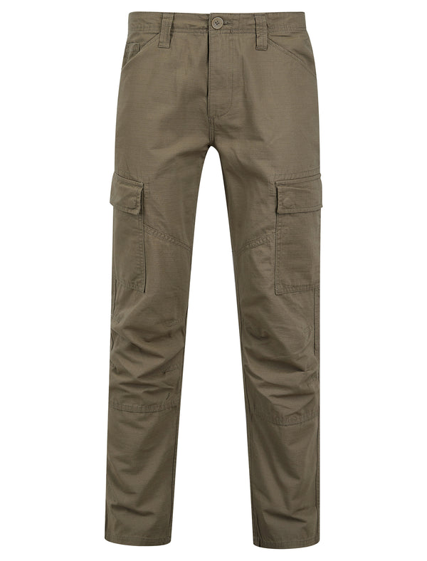 Tomi Ripstop Cotton Twill Multi-Pocket Straight Leg Cargo Trousers in Fallen Rock - Tokyo Laundry