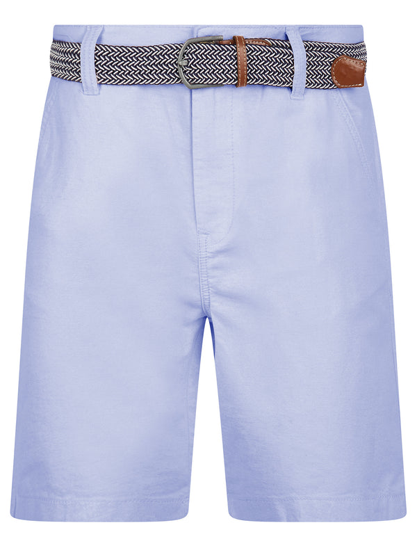 Armando 2 Cotton Chino Shorts with Woven Belt in Blue Oxford - Tokyo Laundry
