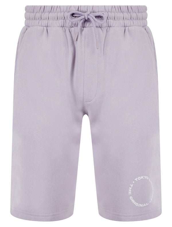 Kade Motif Brushback Fleece Jogger Shorts in Lilac - Tokyo Laundry