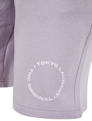 Kade Motif Brushback Fleece Jogger Shorts in Lilac - Tokyo Laundry