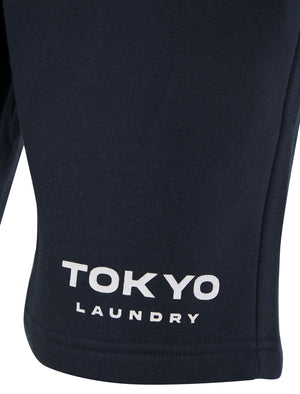 Figure Motif Brushback Fleece Jogger Shorts in Sky Captain Navy - Tokyo Laundry