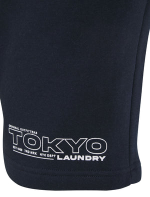 Brody Motif Brushback Fleece Jogger Shorts in Sky Captain Navy - Tokyo Laundry