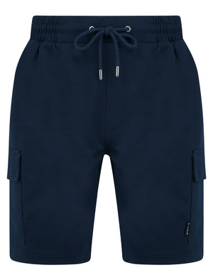 Brent Multi-Pocket Stretch Fabric Jogger Cargo Shorts in Peacoat Blue - Tokyo Laundry