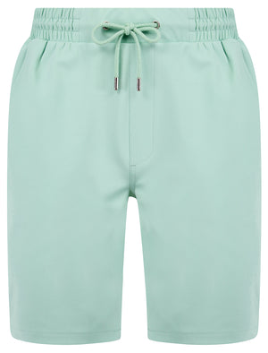 Gelato Stretch Fabric Jogger Shorts in Turquoise Haze - Tokyo Laundry