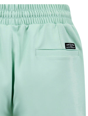 Gelato Stretch Fabric Jogger Shorts in Turquoise Haze - Tokyo Laundry