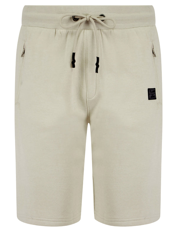 Invective Brushback Fleece Jogger Shorts with Zip Pockets in Light Grey  - Tokyo Laundry