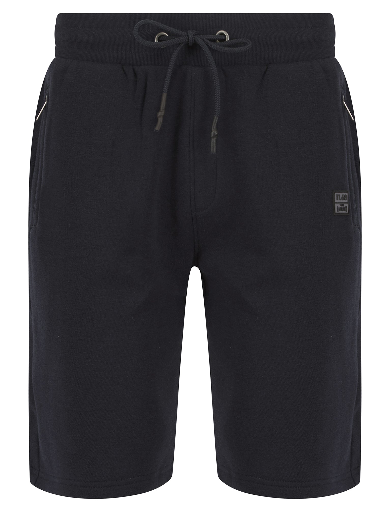 Invective Brushback Fleece Jogger Shorts with Zip Pockets in Sky