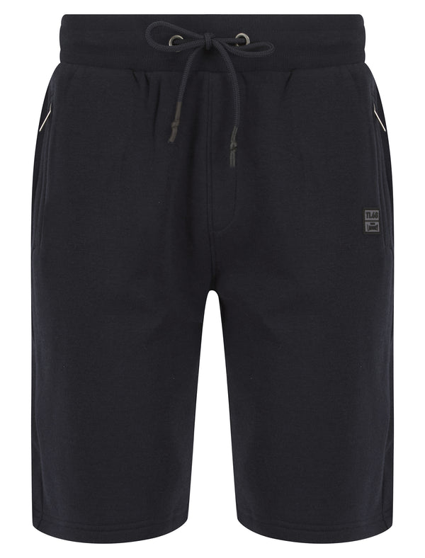 Invective Brushback Fleece Jogger Shorts with Zip Pockets in Sky Captain Navy  - Tokyo Laundry