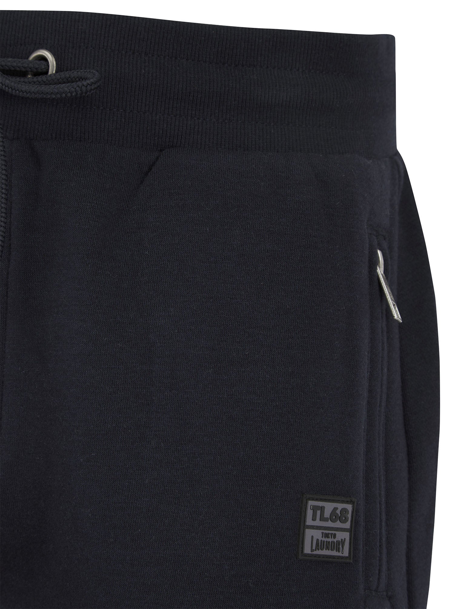 Invective Brushback Fleece Jogger Shorts with Zip Pockets in Sky