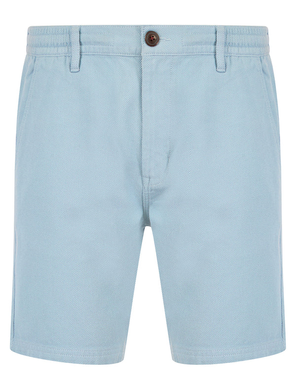 Possidi Cape Dobby Cotton Elastic Waist Chino Shorts in Subdued Blue - Tokyo Laundry