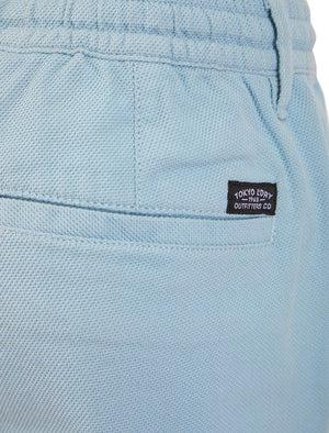 Possidi Cape Dobby Cotton Elastic Waist Chino Shorts in Subdued Blue - Tokyo Laundry