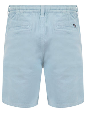 Possidi Cape Dobby Cotton Elastic Waist Chino Shorts in Subdued Blue - Tokyo Laundry