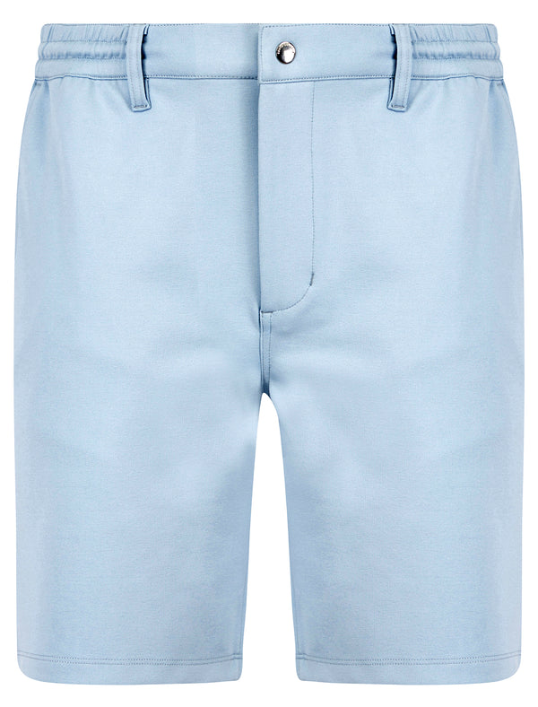 Voyage Stretch Fabric Jersey Chino Shorts in Subdued Blue - Tokyo Laundry