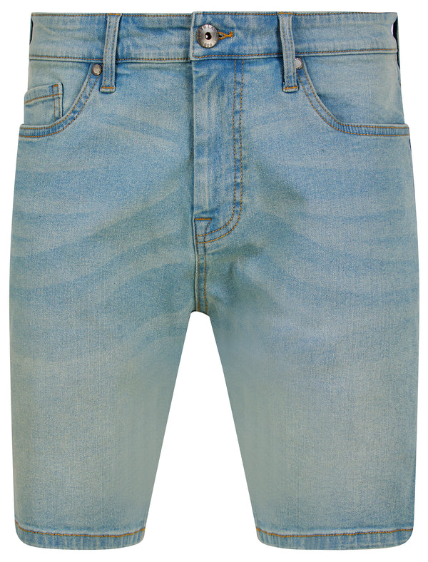 Salakos Stretch Cotton Slim Fit Denim Shorts in Light Blue Wash - Tokyo Laundry