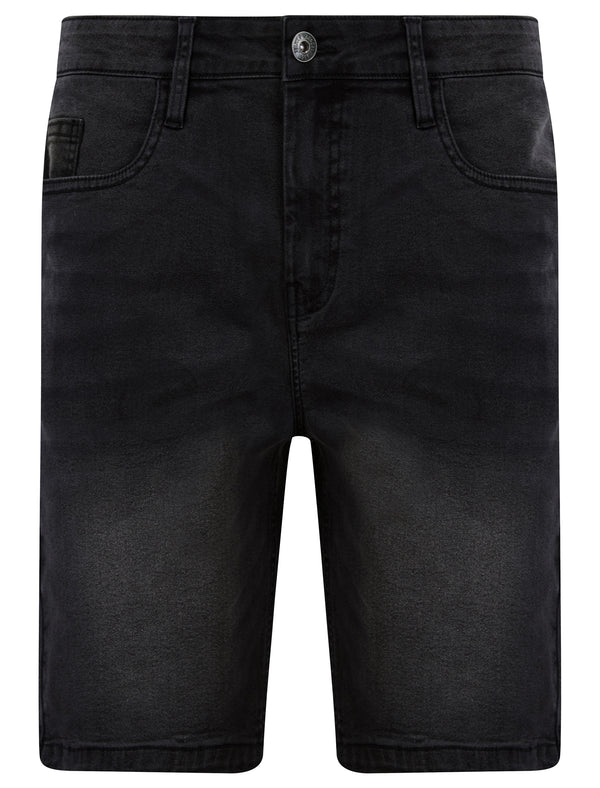 Vernel Stretch Cotton Slim Fit Denim Shorts in Black - Tokyo Laundry