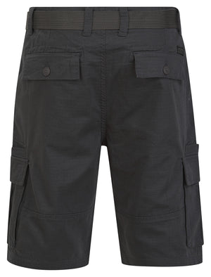 Positano Ripstop Cotton Cargo Shorts with Belt in Asphalt Grey - Tokyo Laundry