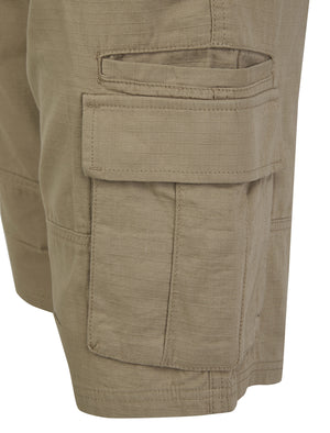 Positano Ripstop Cotton Cargo Shorts with Belt in Stone - Tokyo Laundry