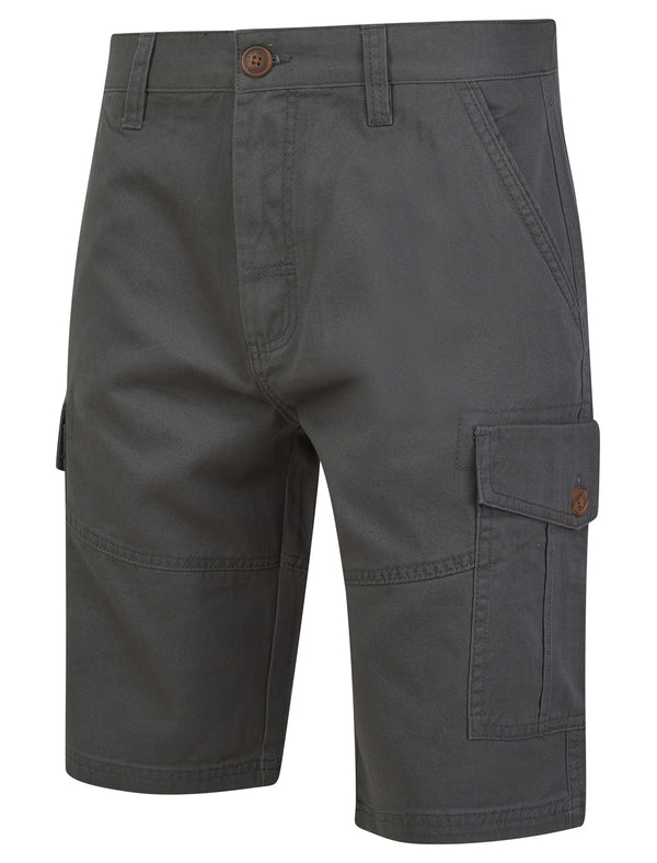 Marini Cotton Twill Cargo Shorts in Asphalt Grey - Tokyo Laundry