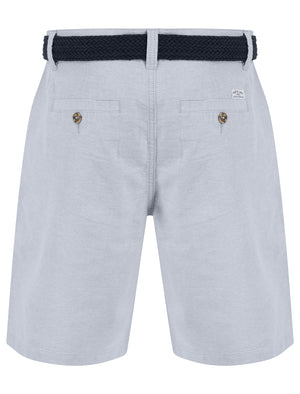 Armando Cotton Chino Shorts with Woven Belt in Pearl Blue - Tokyo Laundry