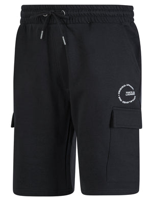 Layden Multi-Pocket Brushback Fleece Jogger Cargo Shorts in Sky Captain Navy - Tokyo Laundry