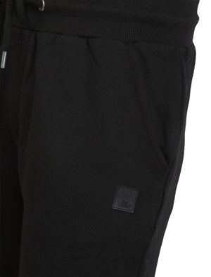Helm (2 Pack) Cotton Blend Brushback Fleece Jogger Shorts Set in Jet Black / Light Grey Marl - Tokyo Laundry