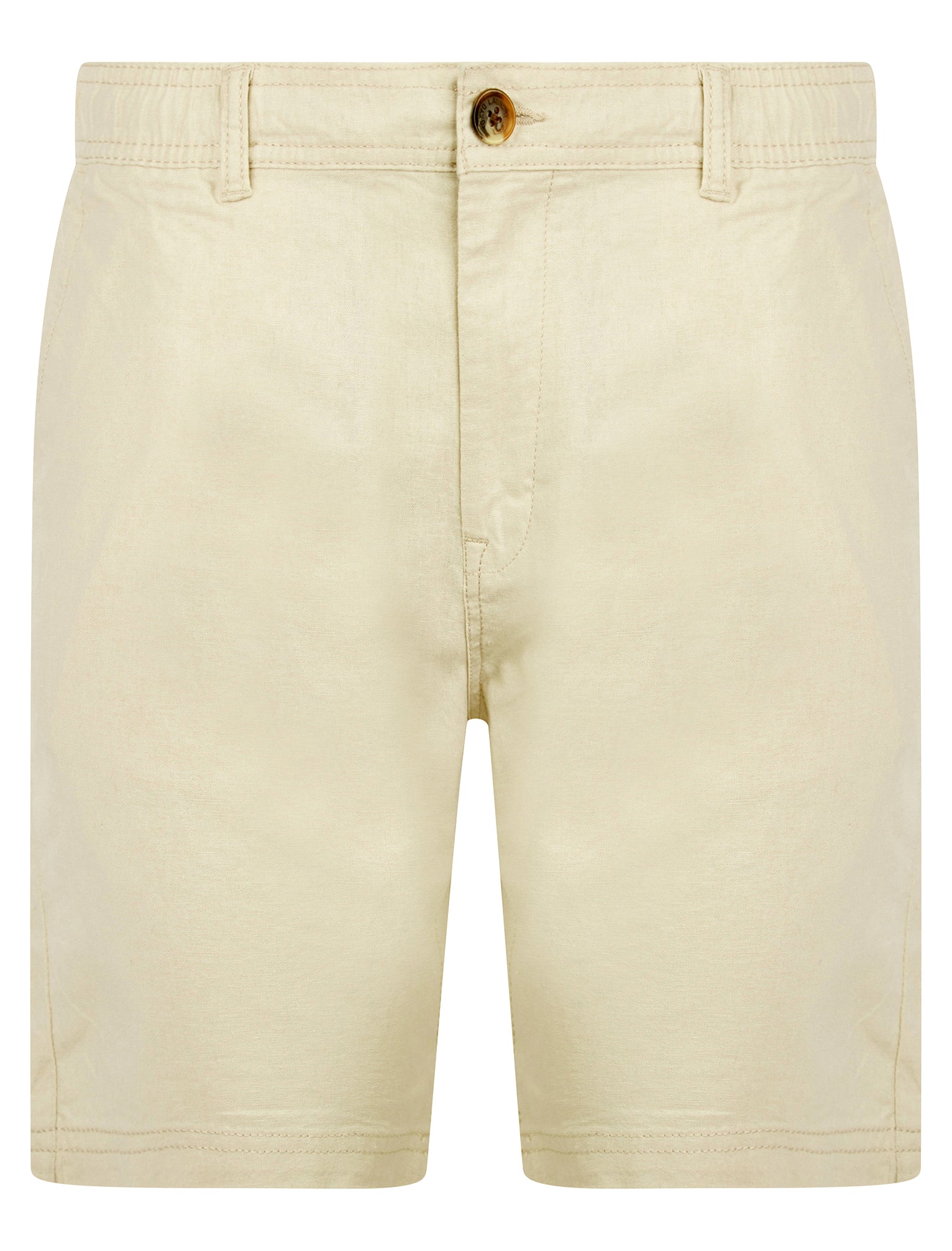 Fabrizio Elastic Tie Waist Linen Cotton Blend Chino Shorts in