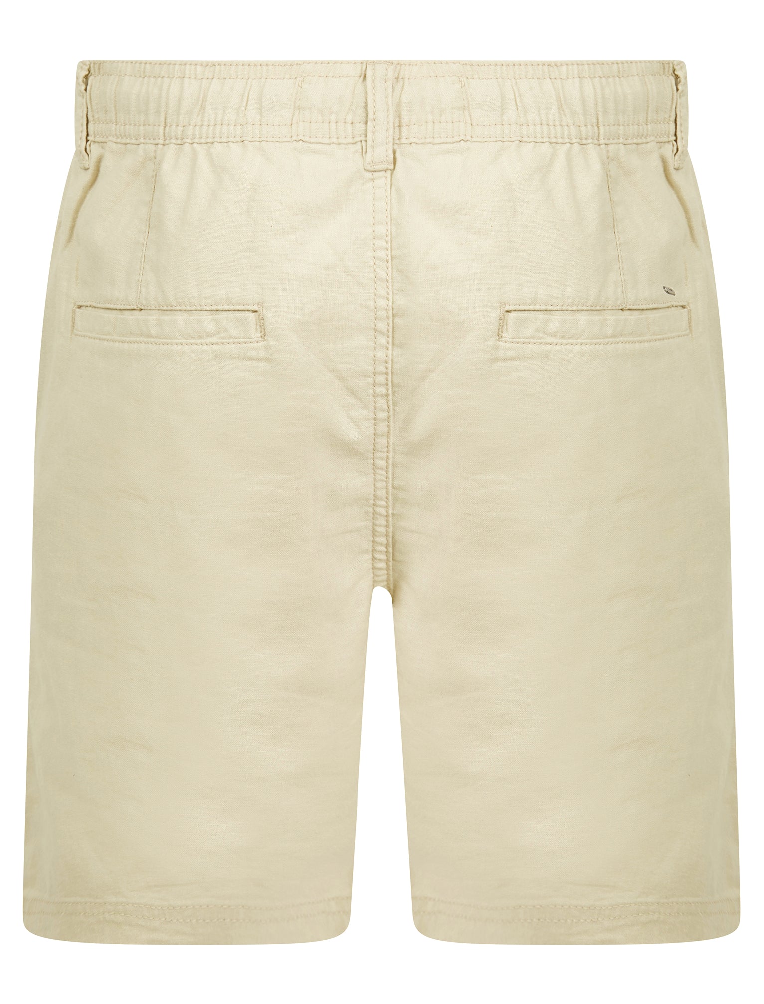 Fabrizio Elastic Tie Waist Linen Cotton Blend Chino Shorts in