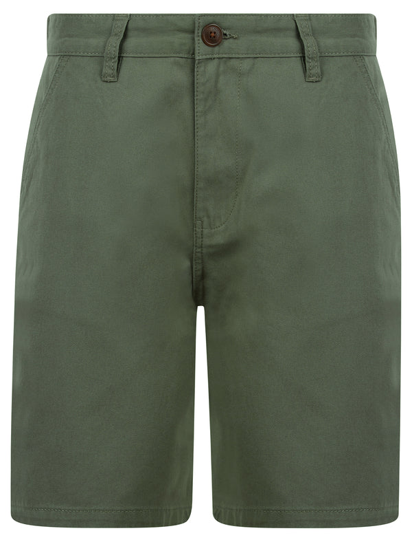 Massi Classic Fit Cotton Twill Chino Shorts in Mulled Basil - Tokyo Laundry