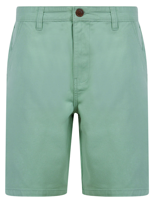 Massi Classic Fit Cotton Twill Chino Shorts in Jadeite Green - Tokyo Laundry
