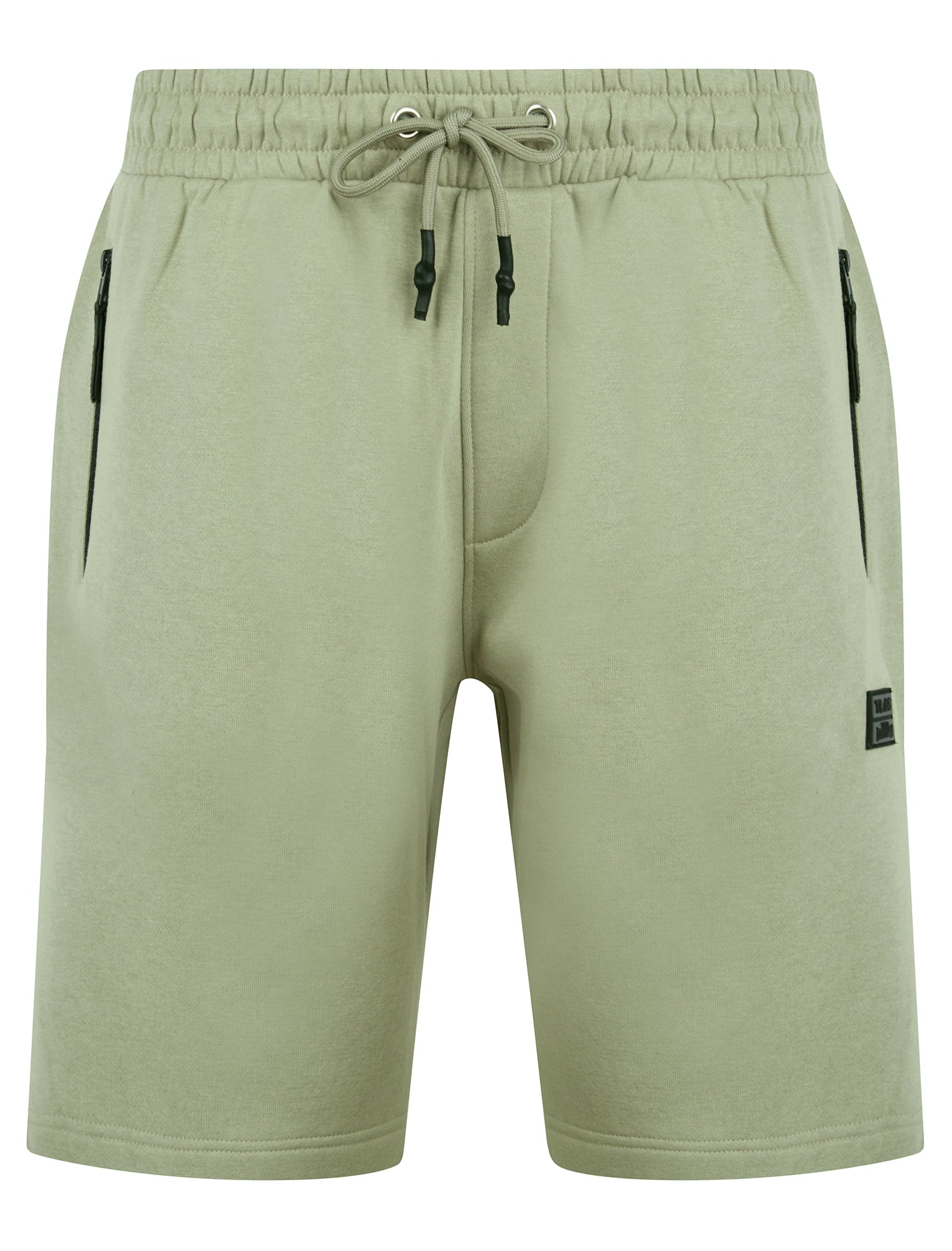 Tarou Brushback Fleece Jogger Shorts with Zip Pockets in Seagrass