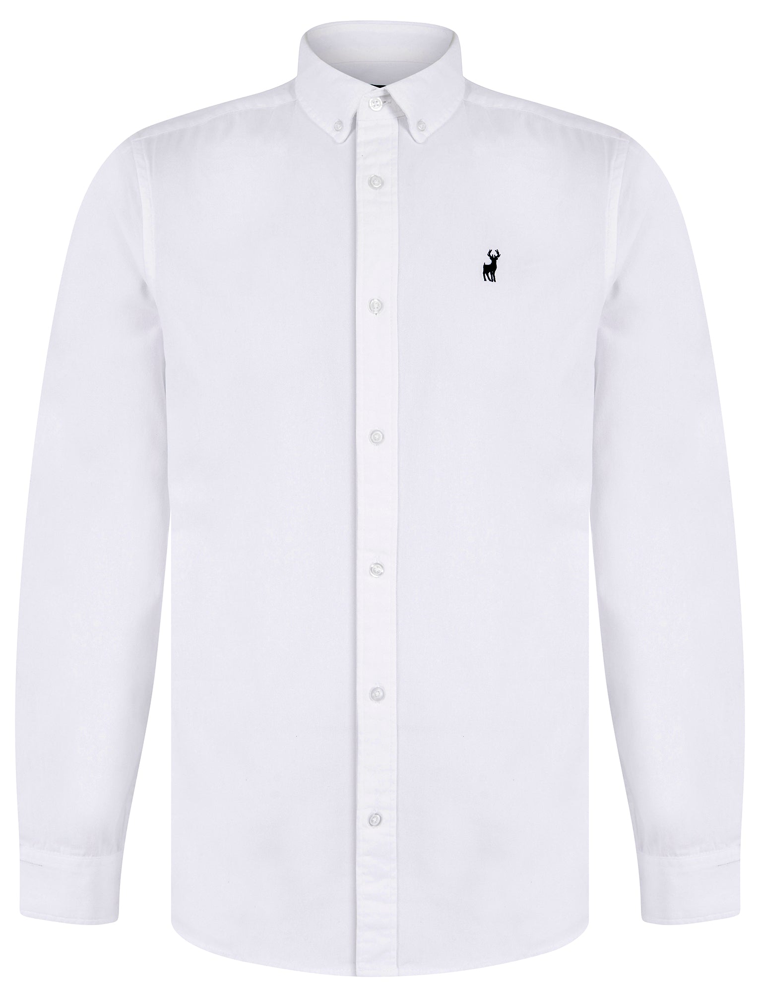 Leyburn Cotton Twill Long Sleeve Shirt in Bright White