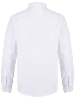Leyburn Cotton Twill Long Sleeve Shirt in Bright White - Kensington Eastside